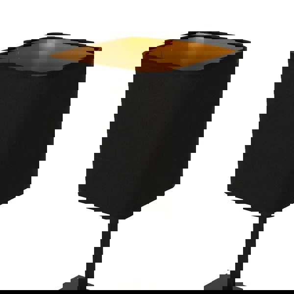 Milagro Napoli Table Lamp Matt Black And Gold Hand Made High Quality Metal And Fabric Construction