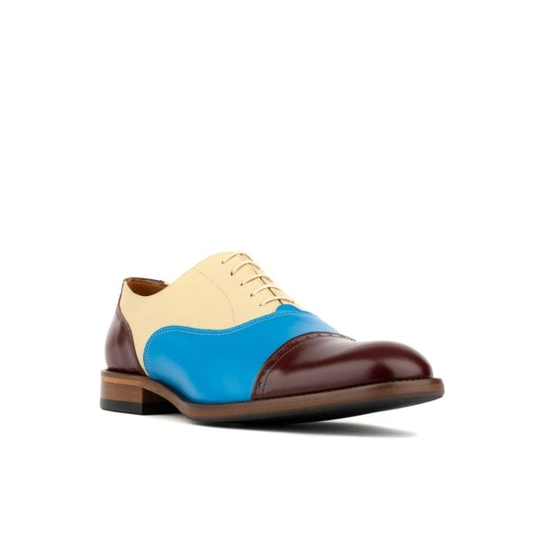 Embassy London Pembroke - Cream & Burgundy & Blue - Men’s Summer Toe Cap Shoe