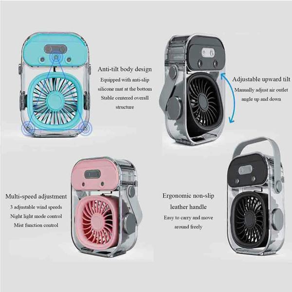 Leaper Portable Mist Cooling Fan With Soft Night Light