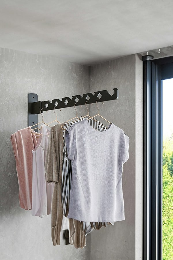 Living and Home 2Pcs Aluminium Alloy Wall Mounted Coat Drying Hanger