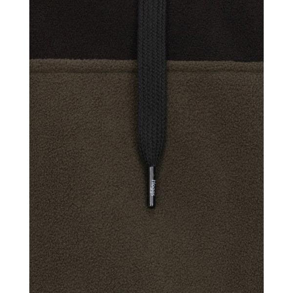 Close-up of Hoggs of Fife Green King II bonded hoodie drawcord for outdoor farm use