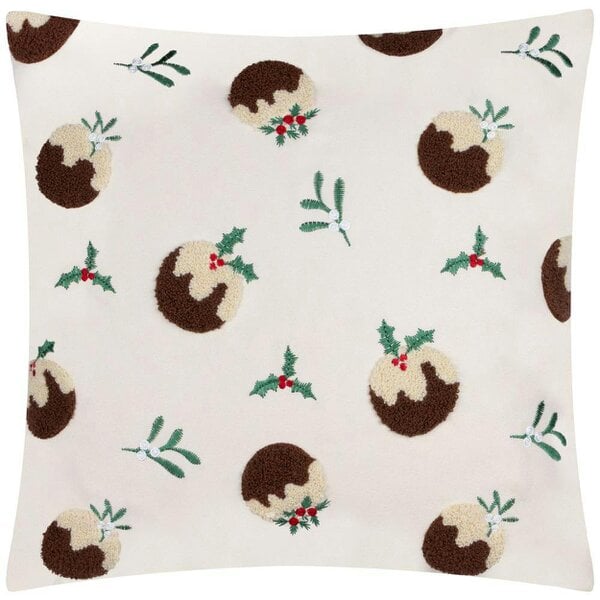 Furn Tufted Velvet Christmas Pudding Cushion Cover - Multicoloured