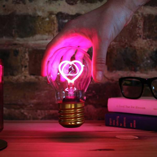 Cordless Edison Heart Lightbulb - lifestyle shot