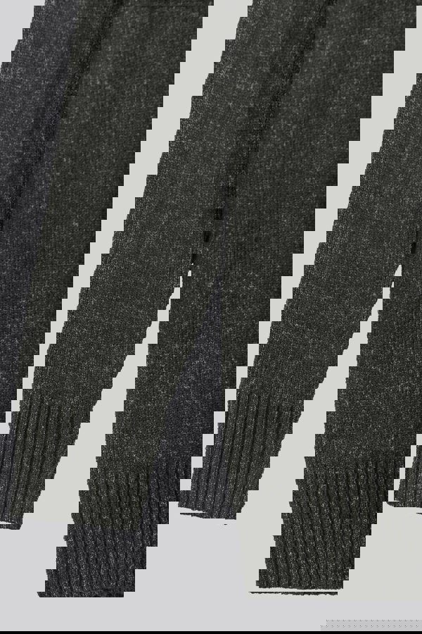 ENORSIA Charcoal Oversized Knitted Hooded Tunic