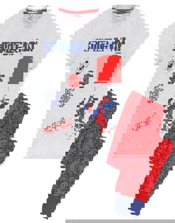 Marvel Boys Red Spider-Man Short Sleeve Long Leg Pyjama Set