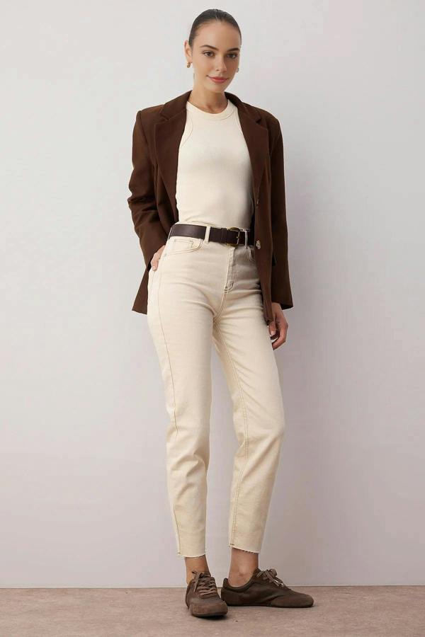 WOVCOR High Waist Slim Mom Jeans