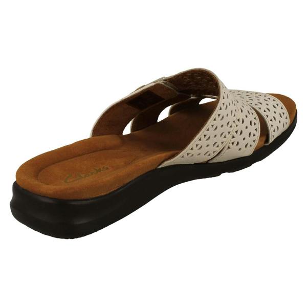Clarks Ladies Clarks Laser Detailed Adjustable Strap Mule Sandals Kitly Walk