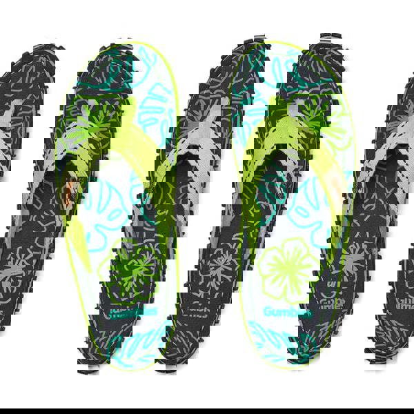 Gumbies Gumbies ISLANDER Unisex Flip-Flops Lime Hibiscus