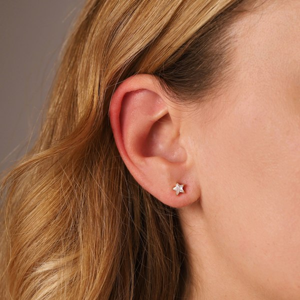 Gold Trip Crystal Star Stud Earrings