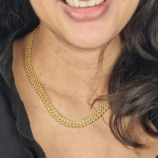 18ct Gold Vermeil Luxury Woven Necklace