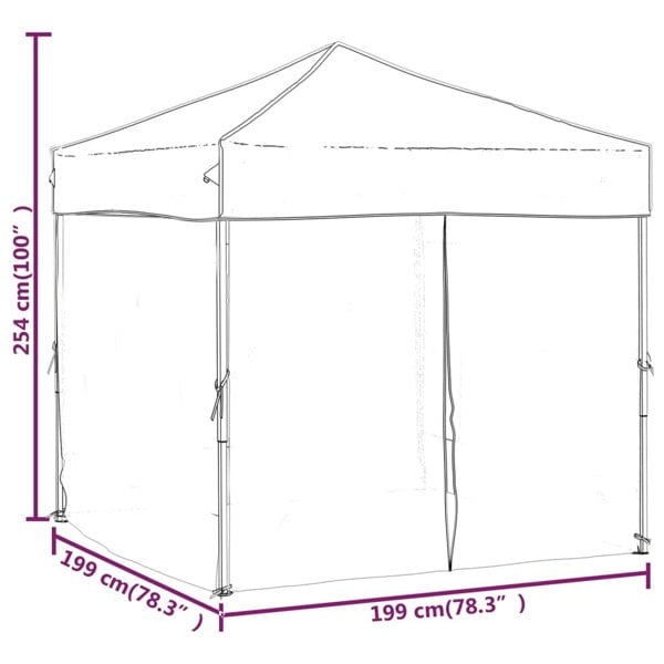 Berkfield Folding Party Tent with Sidewalls White 2x2 m
