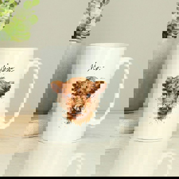 Personalised Memento Company Personalised Highland Cow Mug - Boy