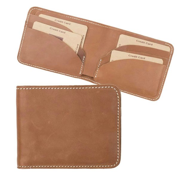 Wombat Leather Wombat Men's Rugged Thick Tan Leather Wallet - 002