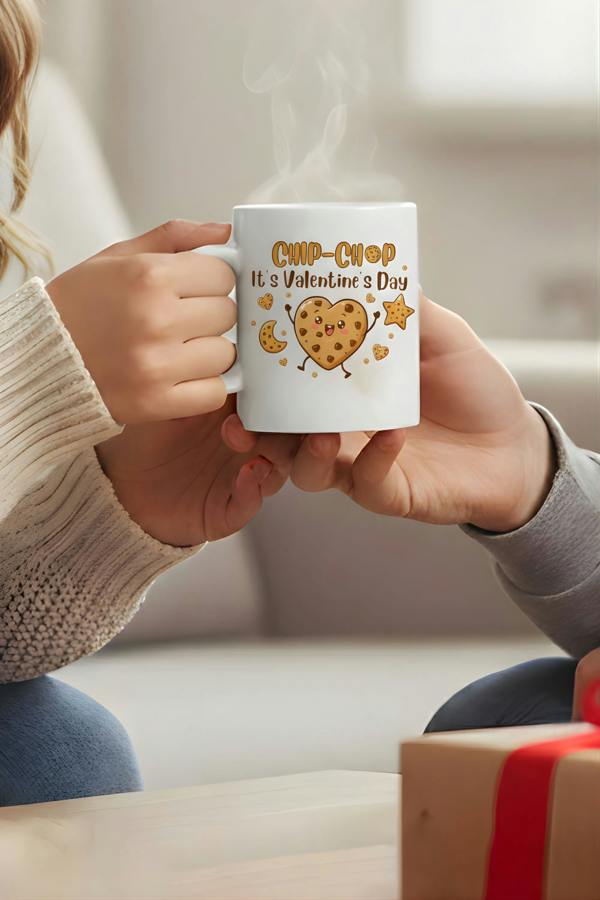 Dyzi It’s Valentine’s Day Chip-Chop Printed Mug Valentine’s Day Gift