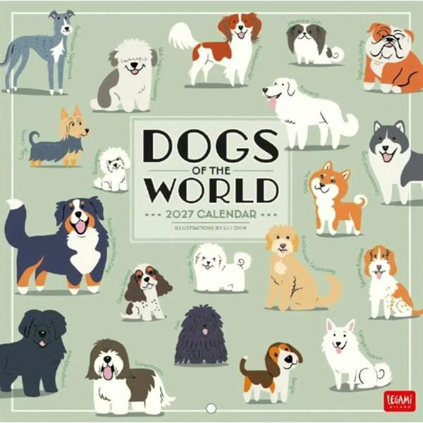 Dogs Of The World Calendar 2027, Wall Calendars, Month To View, Dogs, Gift