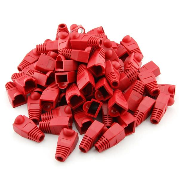 ATEK RJ45 Ethernet Cable Connector Boots Red