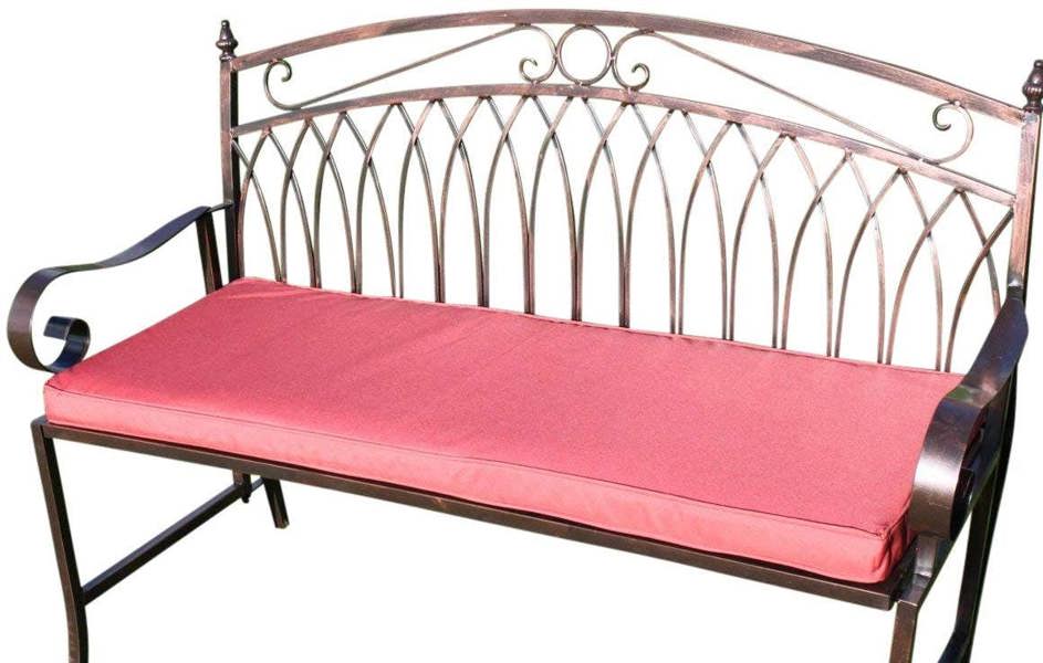 The Garden Marketplace Cushion for 2 Seater Metal Garden Bench, 109cm Wide Seat Pad with Zipped Cover, Double Piped Edges