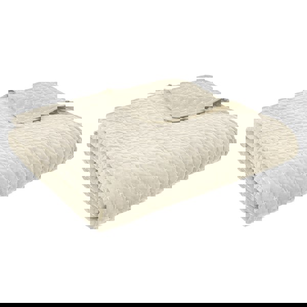 Bianca Attica Velvet Embroidered Bedspread Natural