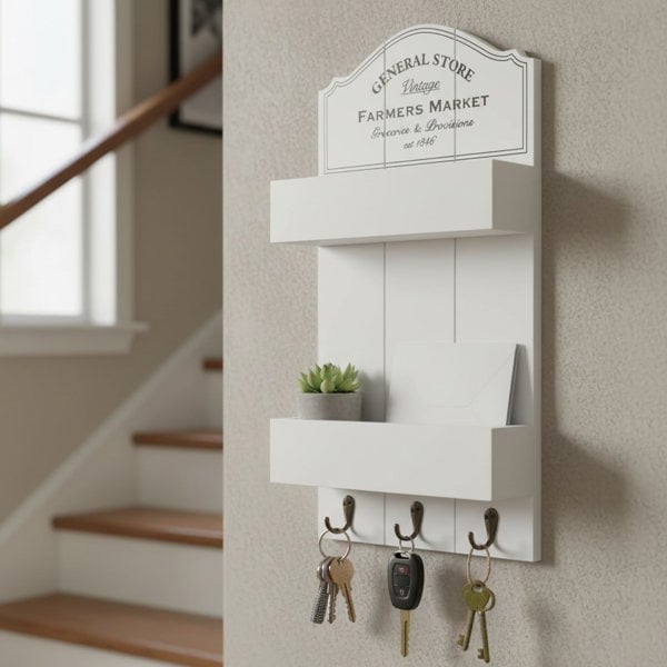 Maison des Cadeaux Rustic Wall Key Holder with Storage