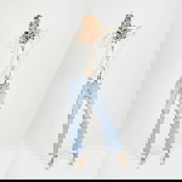 Brave Soul Cream Long Sleeve Tie Front Blouse - Cream Image 3