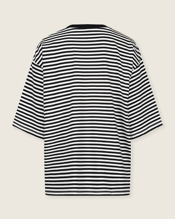 Elsie Multicolour Stripe Print Oversized T-Shirt-image 5