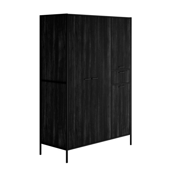 Wyld Haus Ireland Black Wood Effect 3 Door Wardrobe 1 Drawer