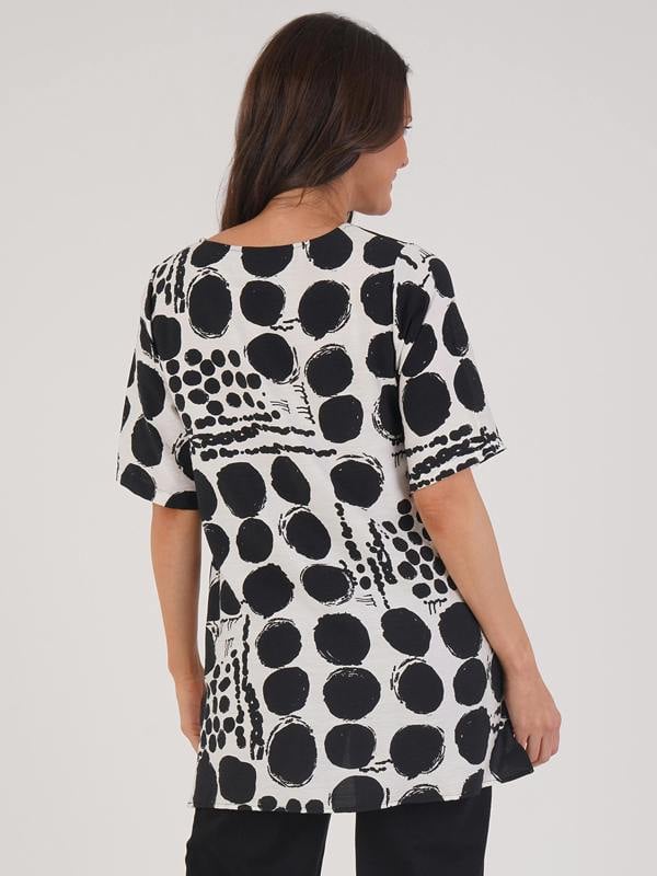 VIZ-A-VIZ Polka Dot Asymmetric Tunic