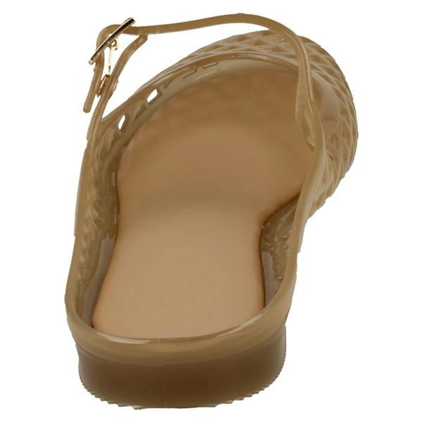 Spot On Ladies Spot On Flat Jelly Mesh Mule Sandals F00503