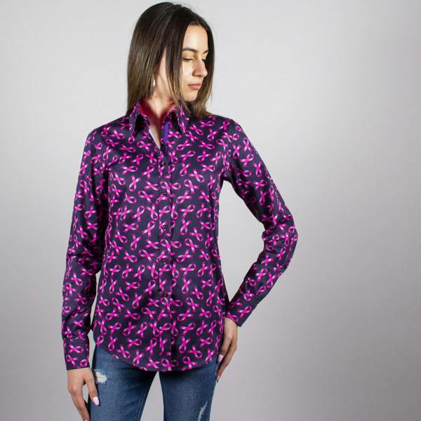 CANCER RIBBON WOMENS SHIRT - Premium Men's Patterned Shirt by Claudio Lugli | Bold Design, Tailored Fit, Best Printed Shirts