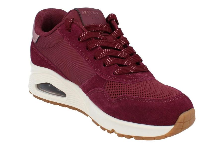 Skechers Street Uno- Vintage Air Womens Trainers 177856 Shoes  BURG
