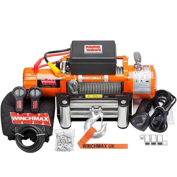 Winchmax 13,500lb 24V Winch 26m x 95mm Steel Rope