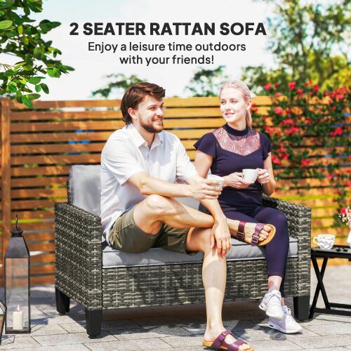 Wyld Haus Nolo Dark Grey 2 Seater Outdoor Sofa With Cushions