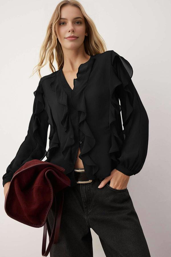 WOVCOR Ruffled Boho Shirt