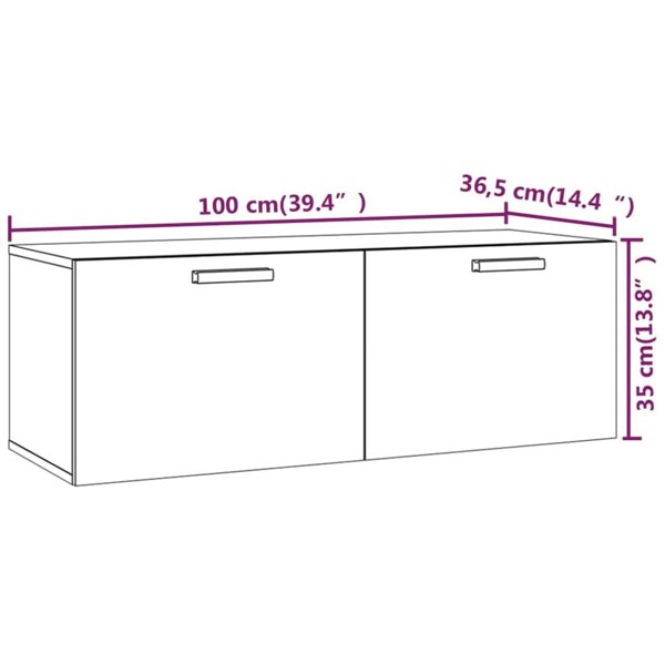 Berkfield Wall Cabinet Sonoma Oak 100x36.5x35 cm Engineered Wood