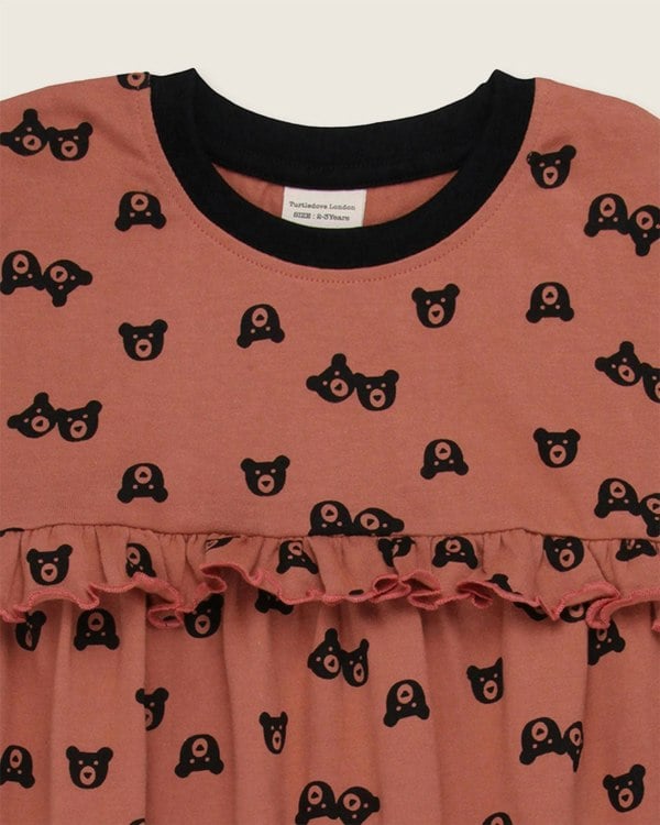 organic cotton Red Bear Print Dress - image 2