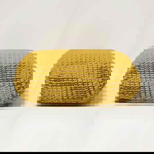 HOMESCAPES Square Cotton Knitted Pouffe Floor Cushion