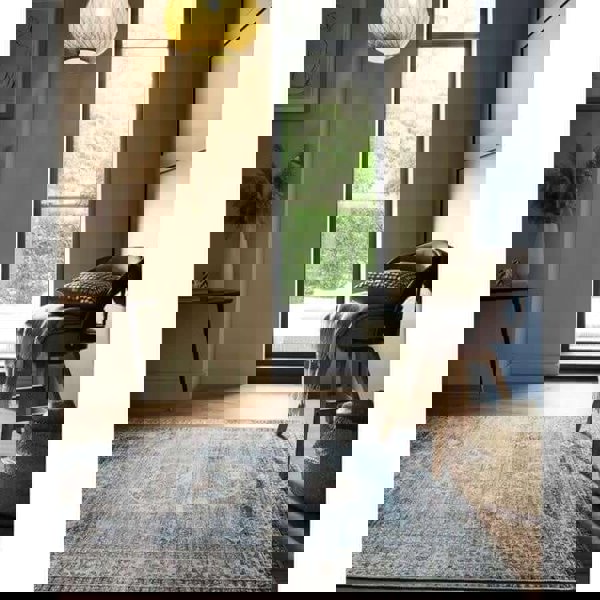 The Rugs Eco-Washable Grey Blue Green Vintage Rug |Stylish & Practical