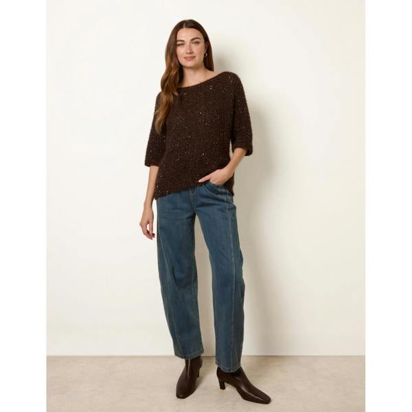 Blue Vanilla Sequin Feather Jumper