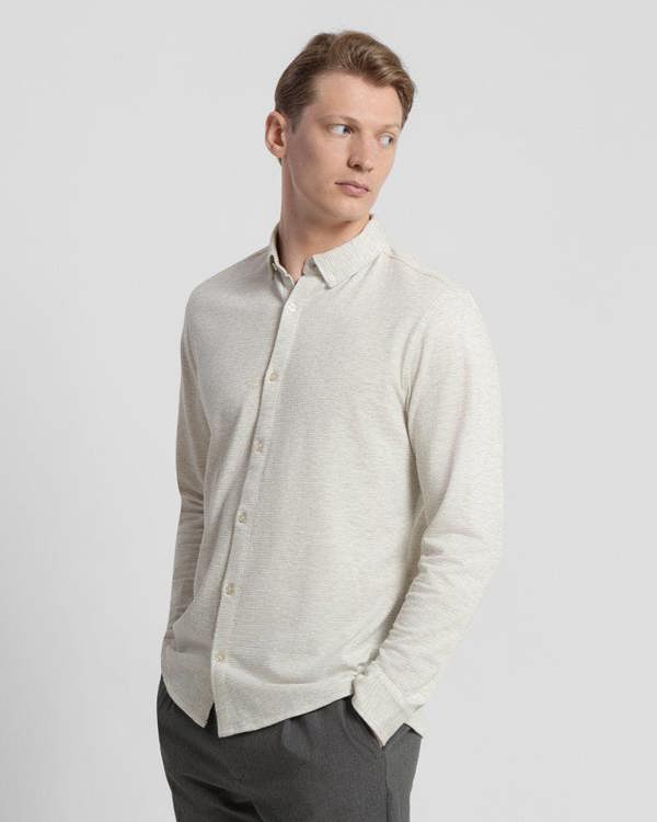 Steel & Jelly Textured Long Sleeve Jersey Shirt