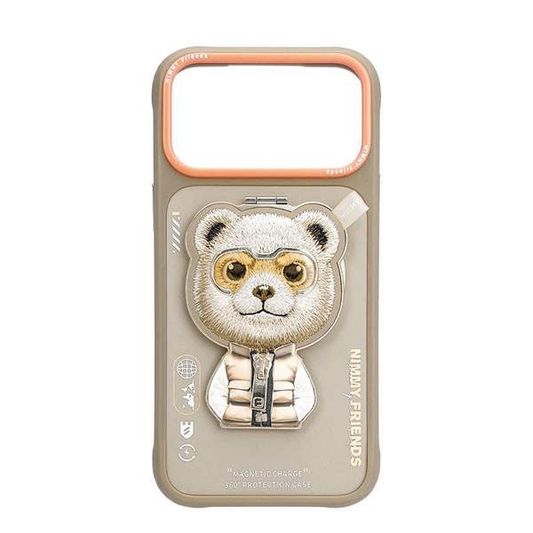 Nimmy Friends Nimmy Cool & Cute 2.0 Bear Case with MagSafe Stand for iPhone 17 Pro 6.3" Brown Orange - N-YJKM-CXZJZH-IP17-PRO-011-B