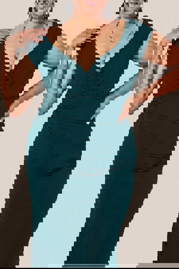 Bardot Pleated Maxi Dress - Emerald DR1092PLUS