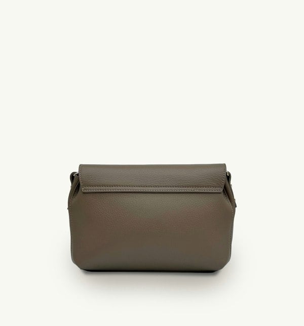 Apatchy London The Maddie Midi Leather Handbag - Mushroom