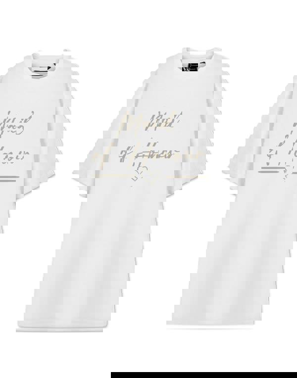 Show Me The Merch Womens White Maid Of Honour Short Sleeved T-Shirt