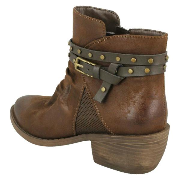 Down to Earth Ladies Down To Earth Rouched Ankle Boots F50948