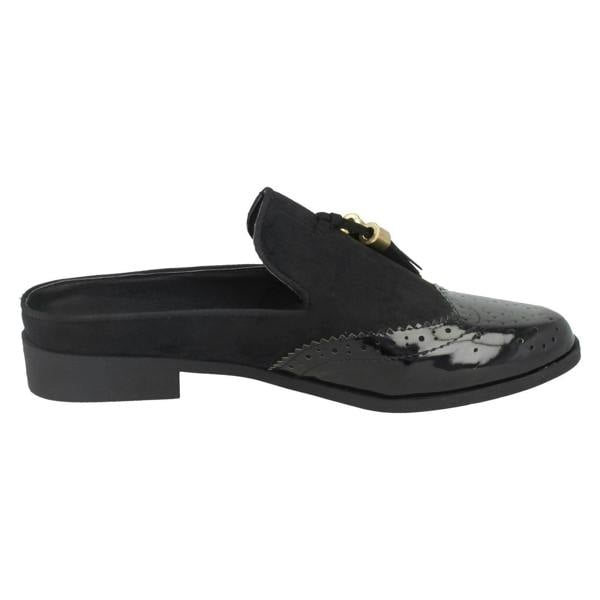 Spot On Ladies Spot On Closed Toe Brogue Mules