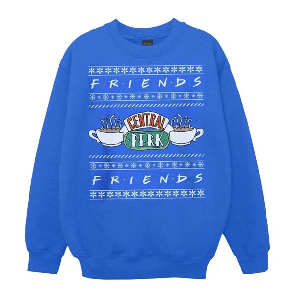 Friends Girls Fair Isle Central Perk Sweatshirt - Royal Blue