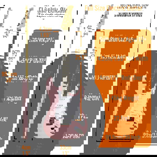 3rd Avenue Full Size Pastel Electric Guitar Pack#Colour_Pink