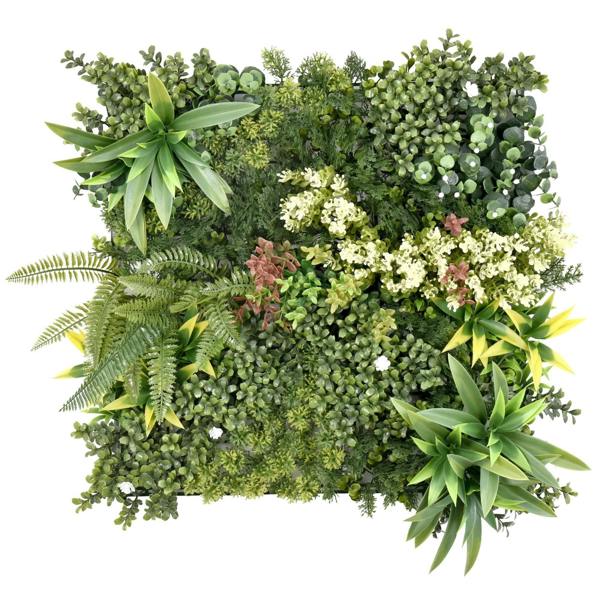 Premium Artificial Plants Green Wall Panel 50cm x 50cm - Aurora - Evergreenery