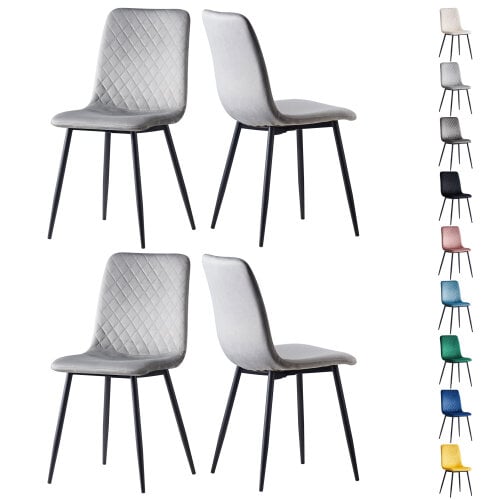 Set of 4 Velvet Fabric Dining chairs Lexi