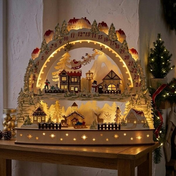 Garden Greatness Wooden Light Up Christmas Advent Calendar